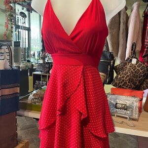 Chocolate Red Polka Dot Mini Dress